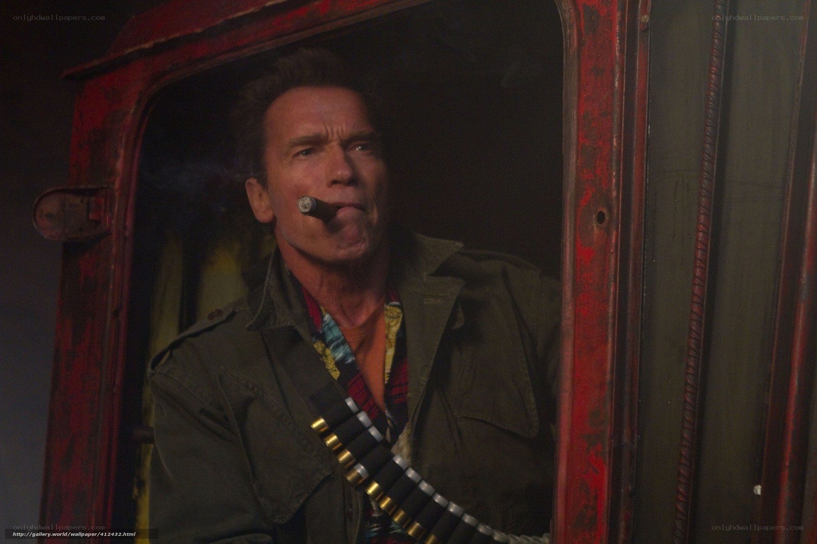 Arnold Schwarzenegger in action scene