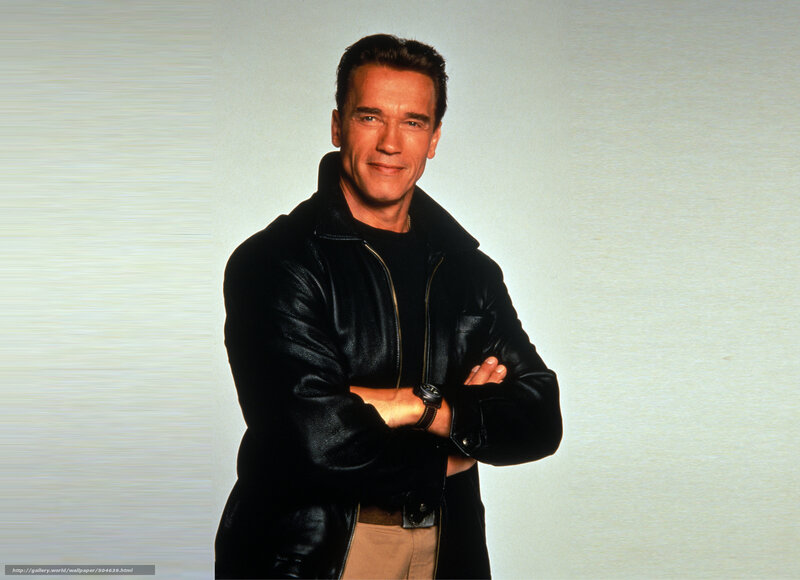 Arnold Schwarzenegger in leather jacket
