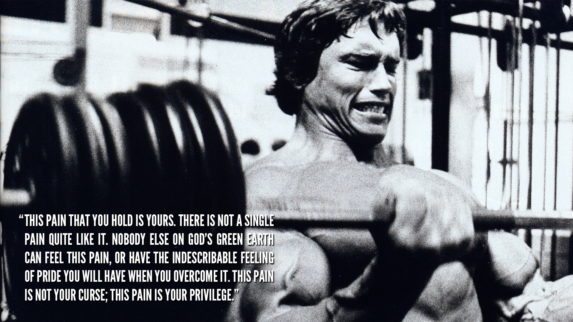 Arnold Schwarzenegger lifting weights