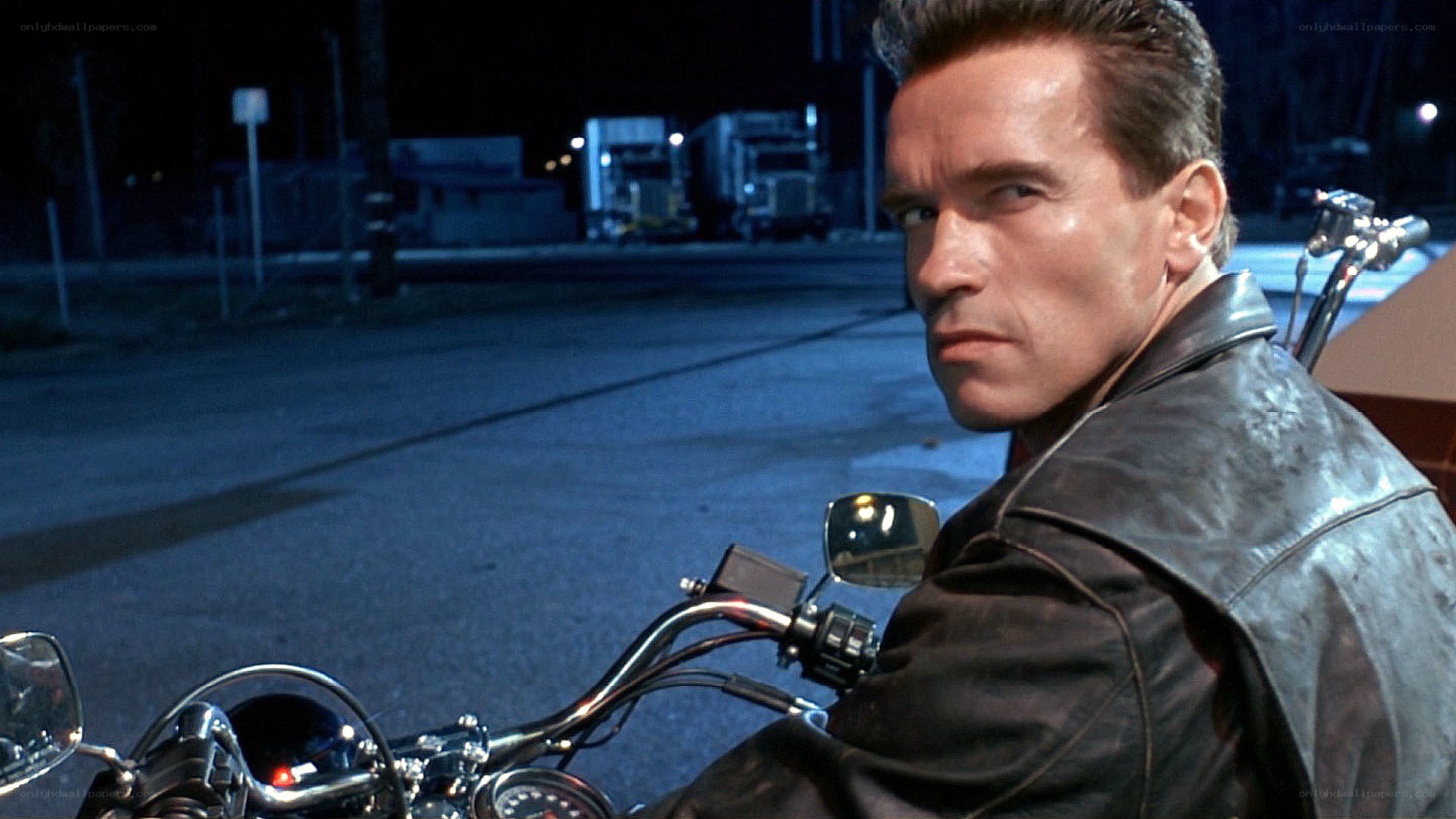 Arnold Schwarzenegger on a motorcycle
