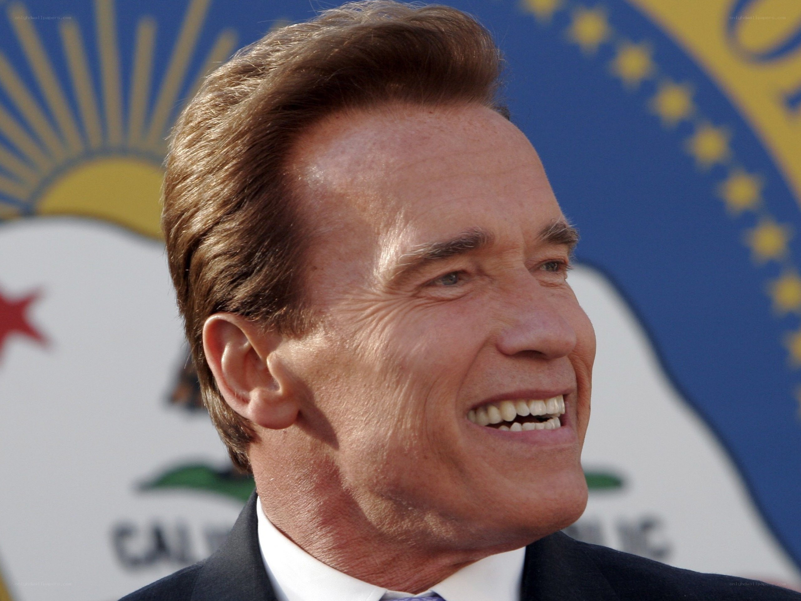 Arnold Schwarzenegger smiling