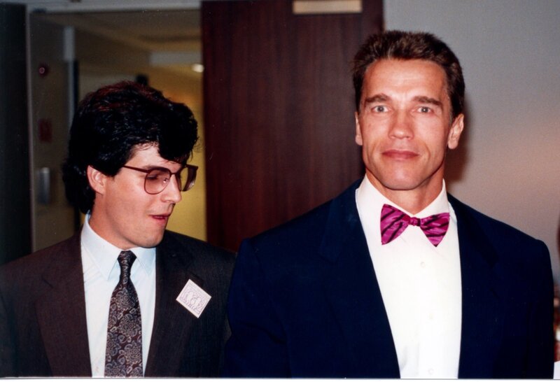 Arnold Schwarzenegger with a man