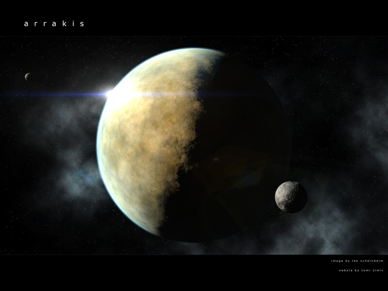 Arrakis planet with moons