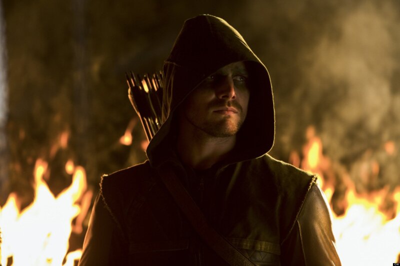 Arrow character in hooded cloak