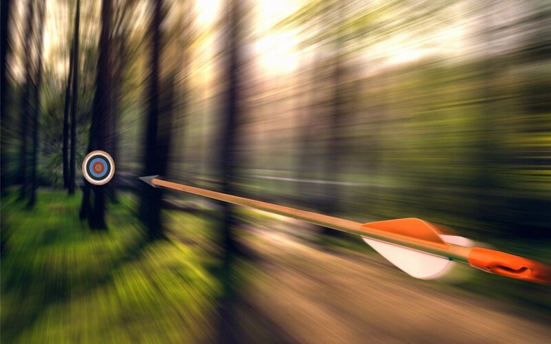 Arrow Flying Through Forest — Green