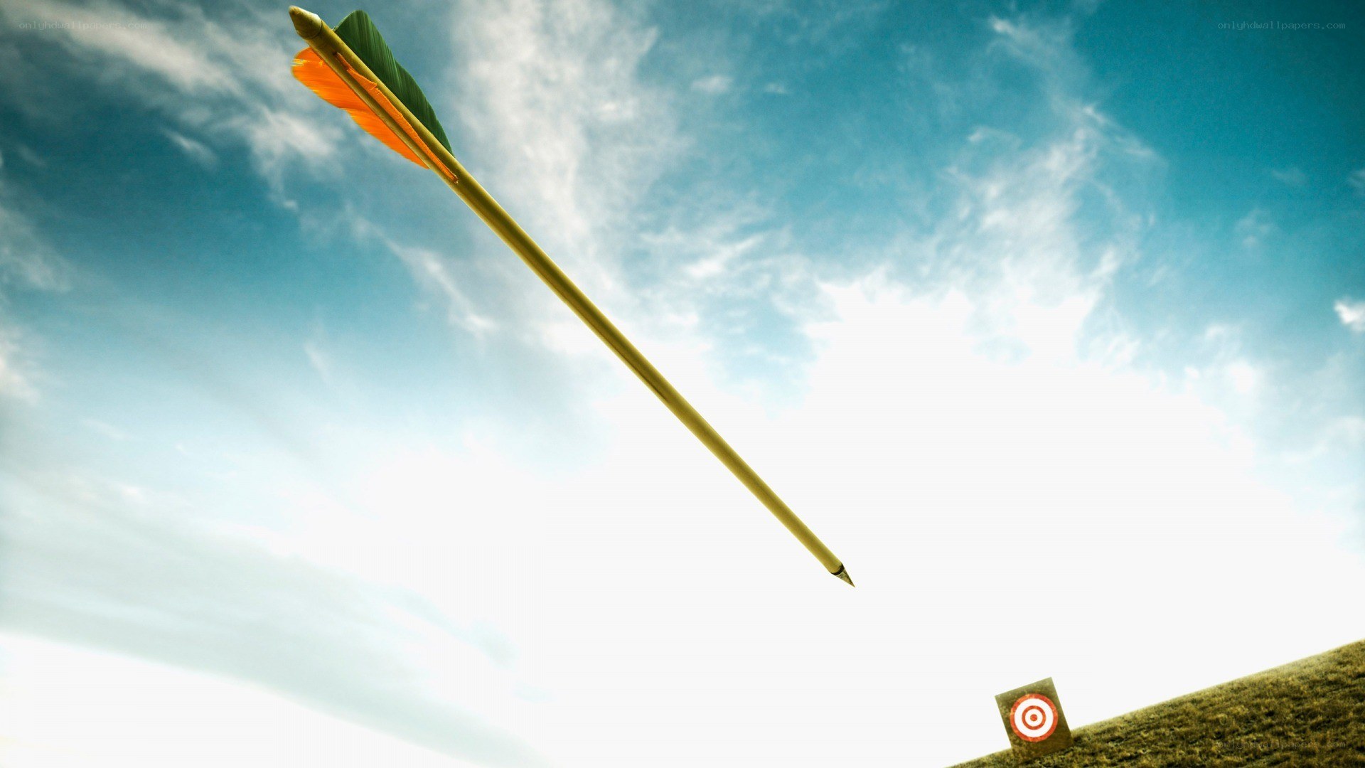 arrow flying toward target