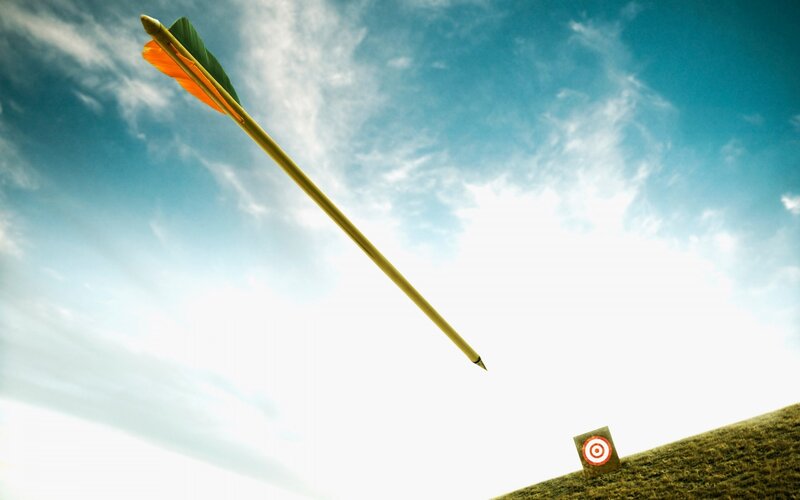 arrow flying toward target