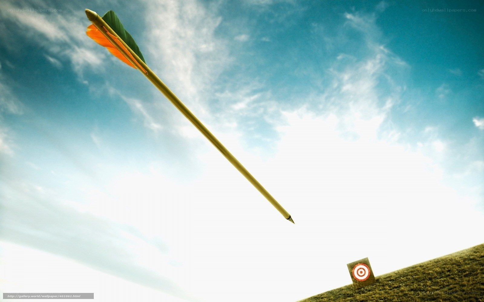 Arrow hitting target