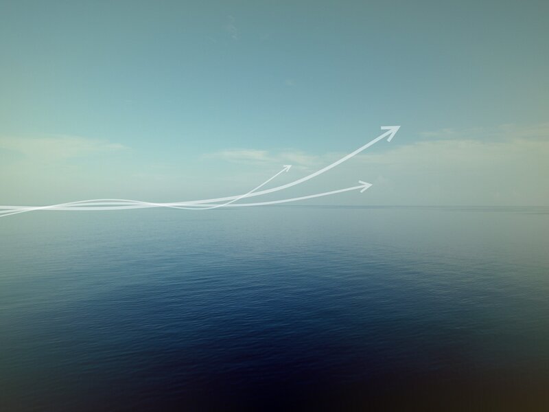 arrows over calm sea