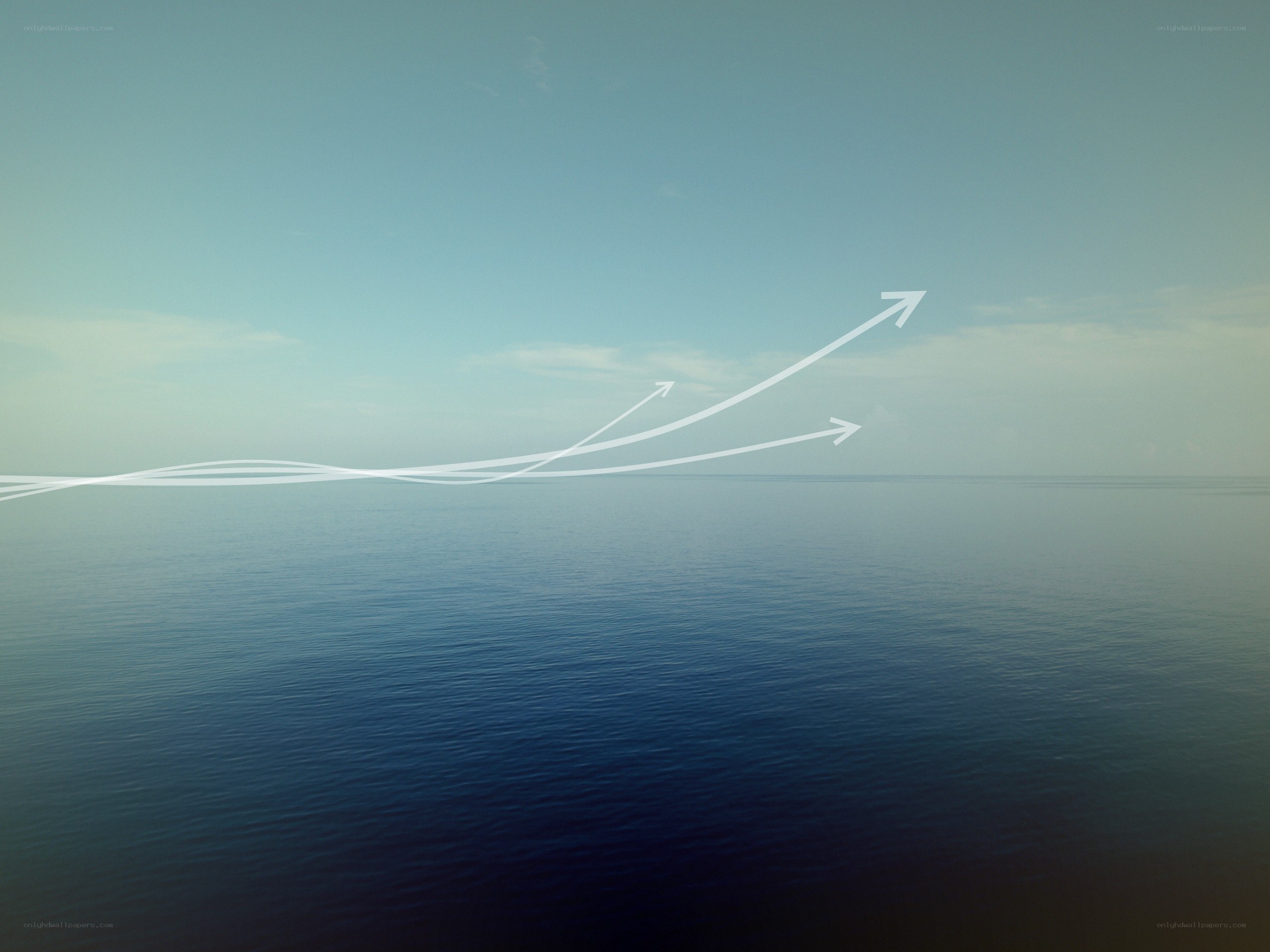arrows over calm sea