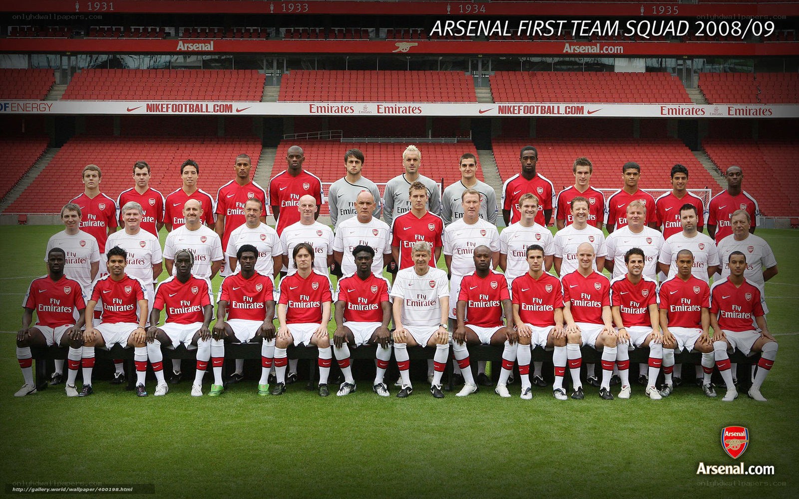 Arsenal 2008/09 squad photo