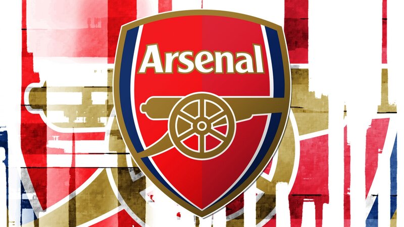 Arsenal FC crest on abstract background