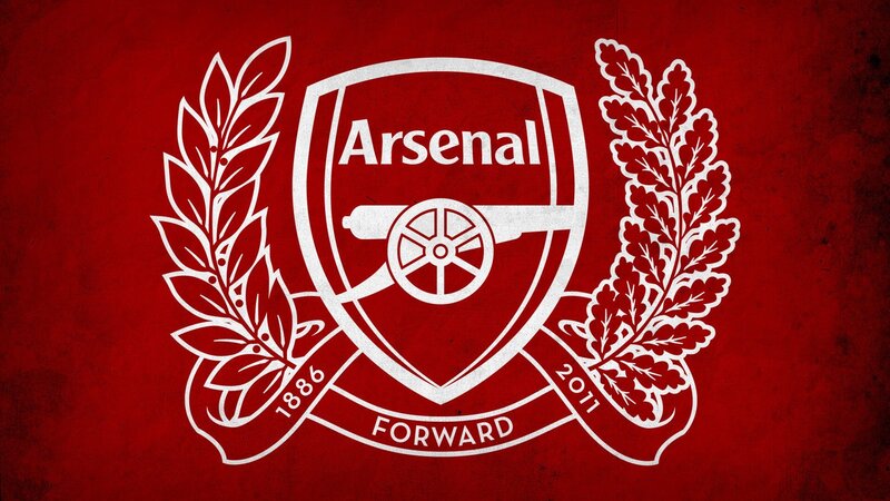 Arsenal FC crest on red