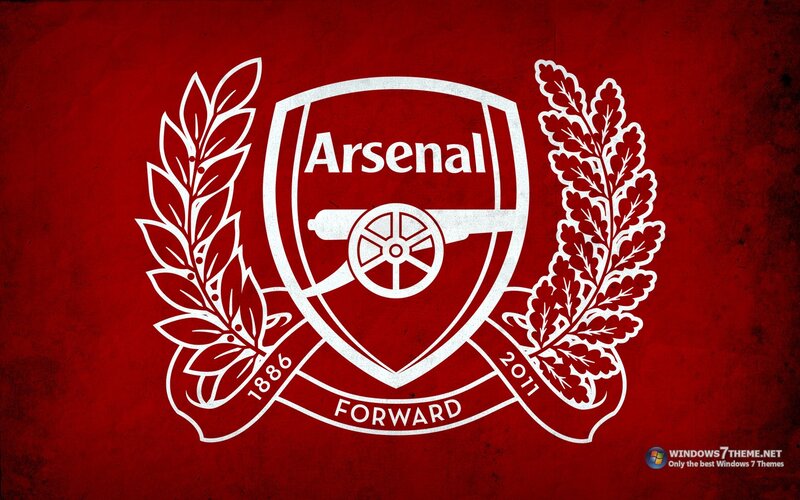 Arsenal FC crest on red background