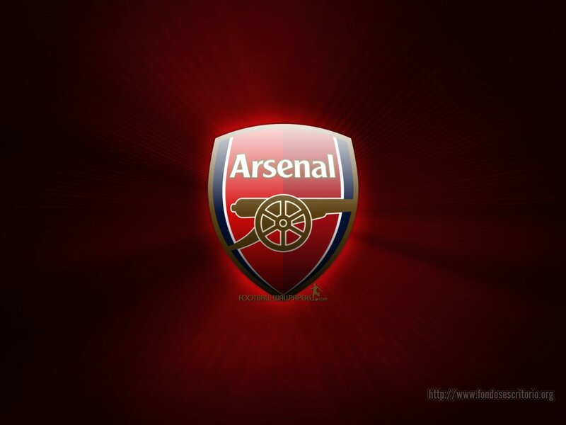 Arsenal FC crest on red background