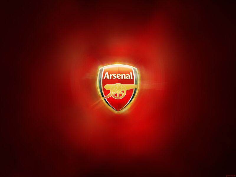 Arsenal FC crest on red background