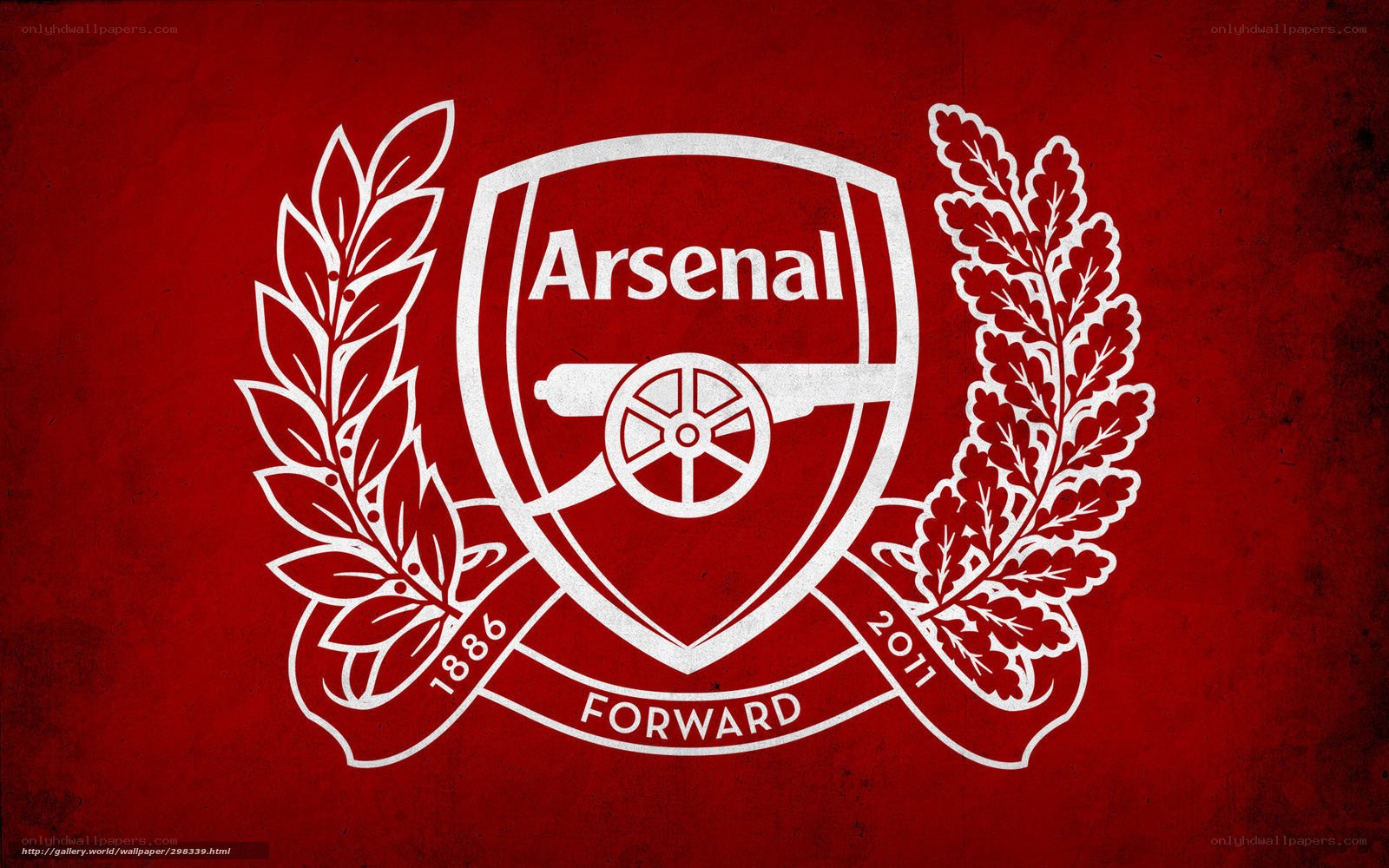 Arsenal FC crest on red