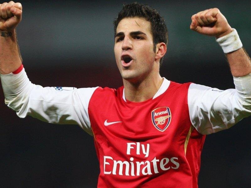 Arsenal football player celebrating