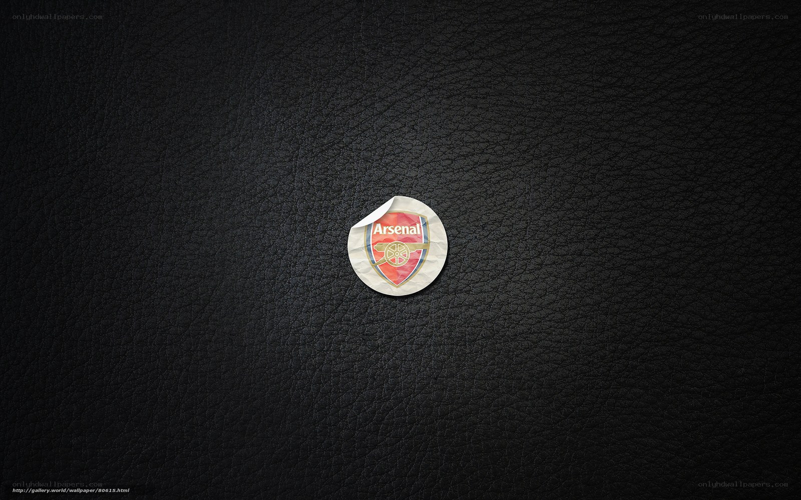 Arsenal logo on black leather