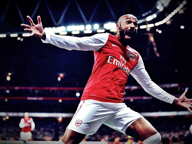 Arsenal player celebrates goal