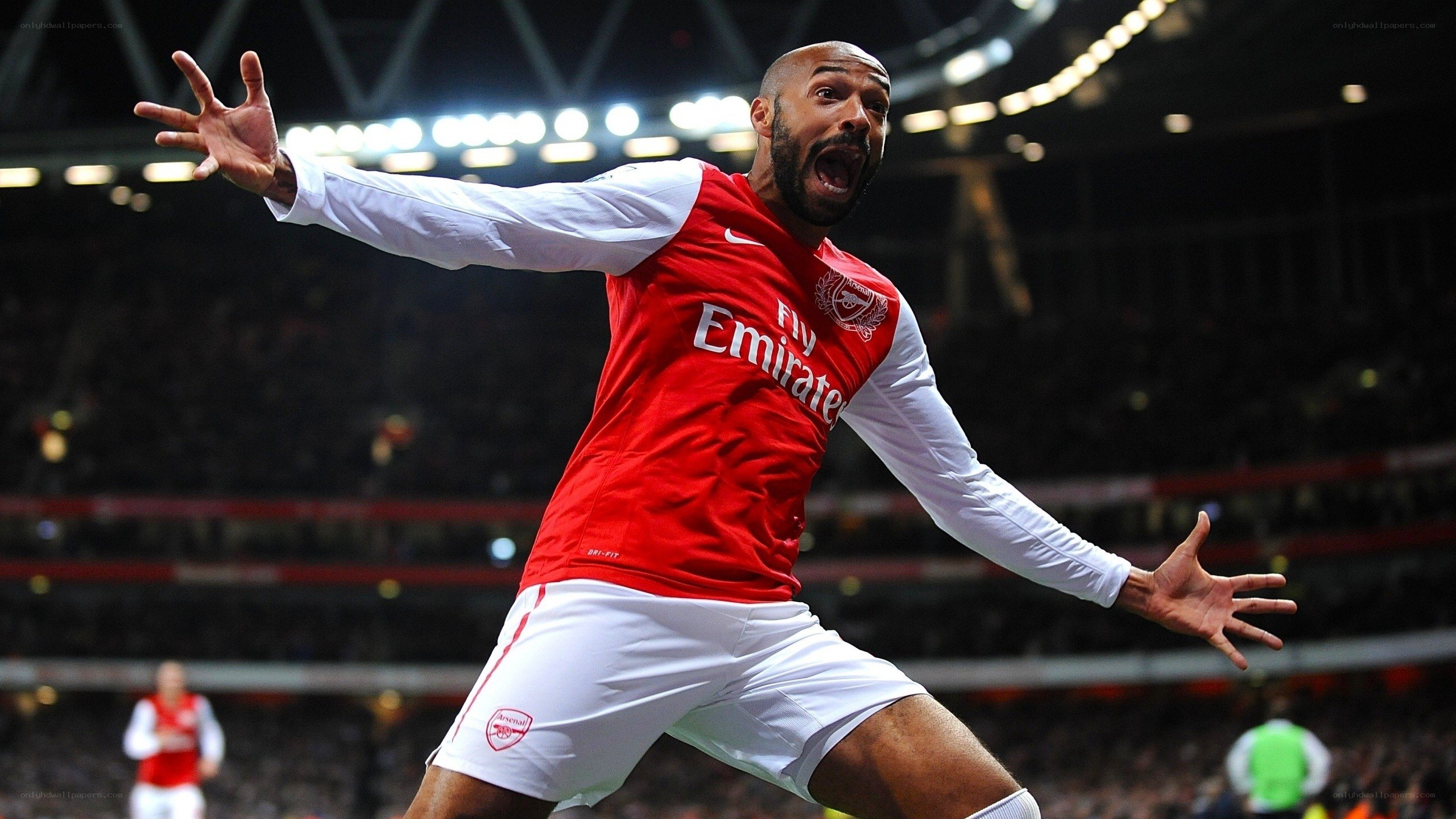 Arsenal player celebrates goal