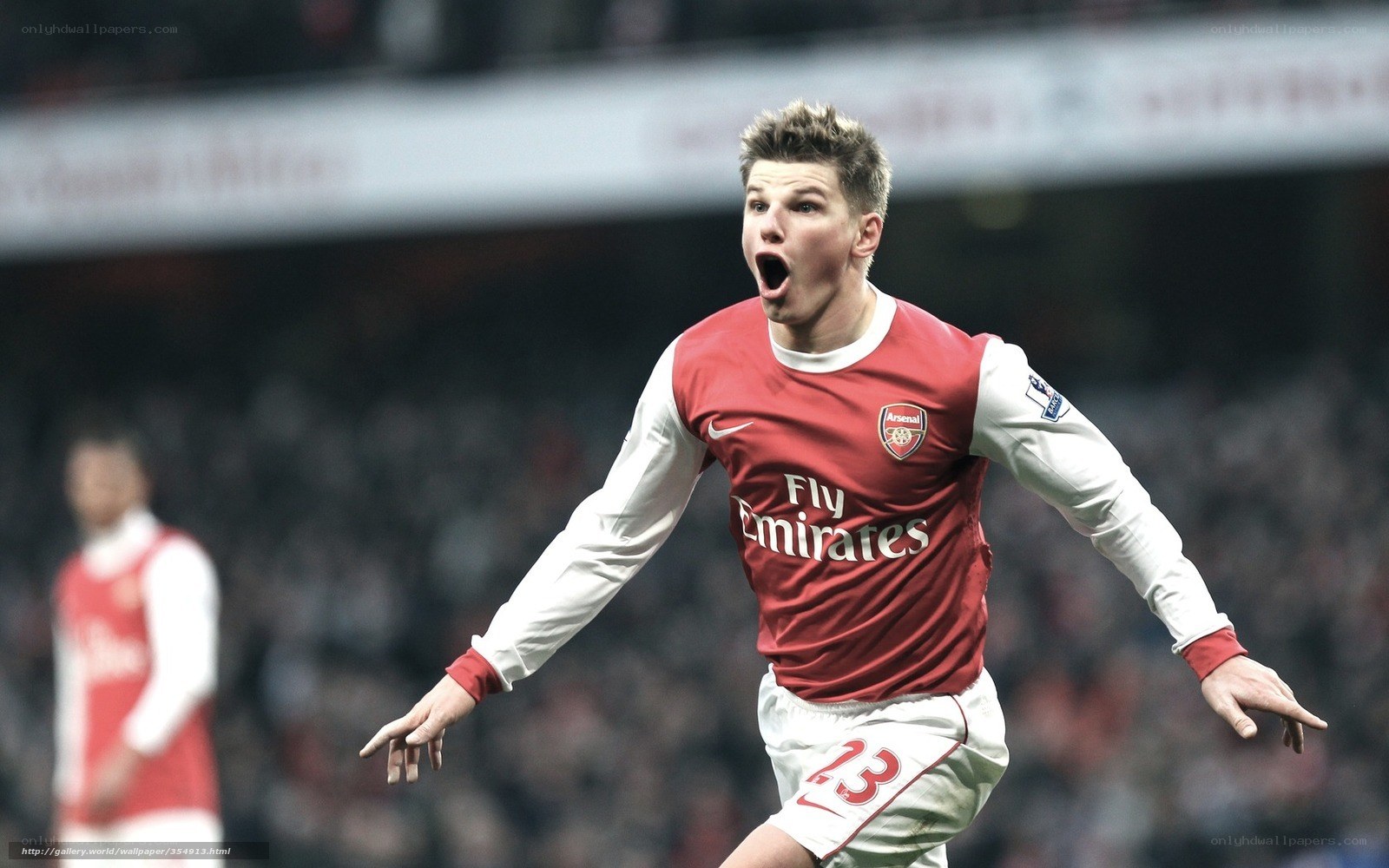 Arsenal player celebrating goal