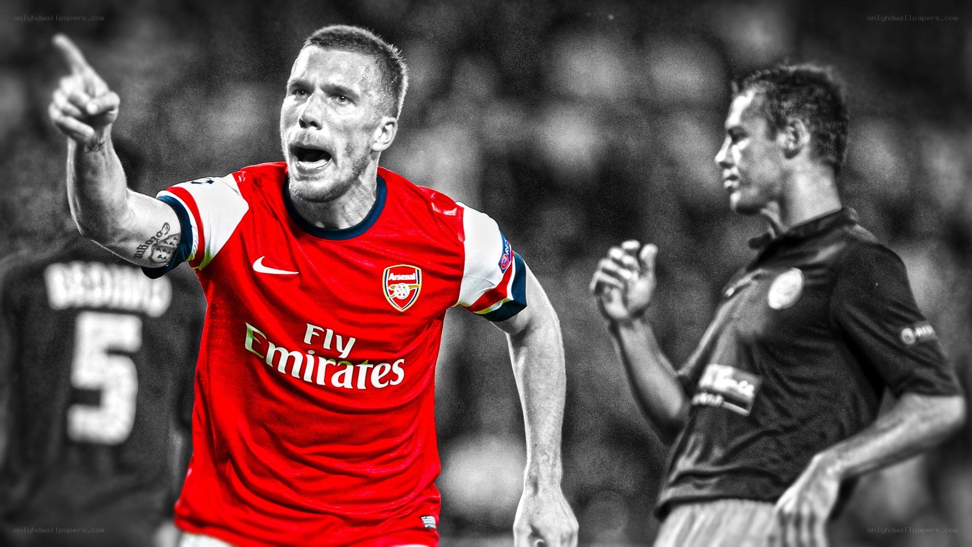 Arsenal player celebrating goal