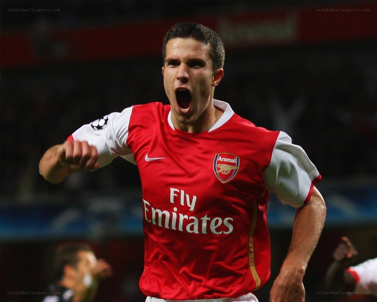 Arsenal player celebrating goal