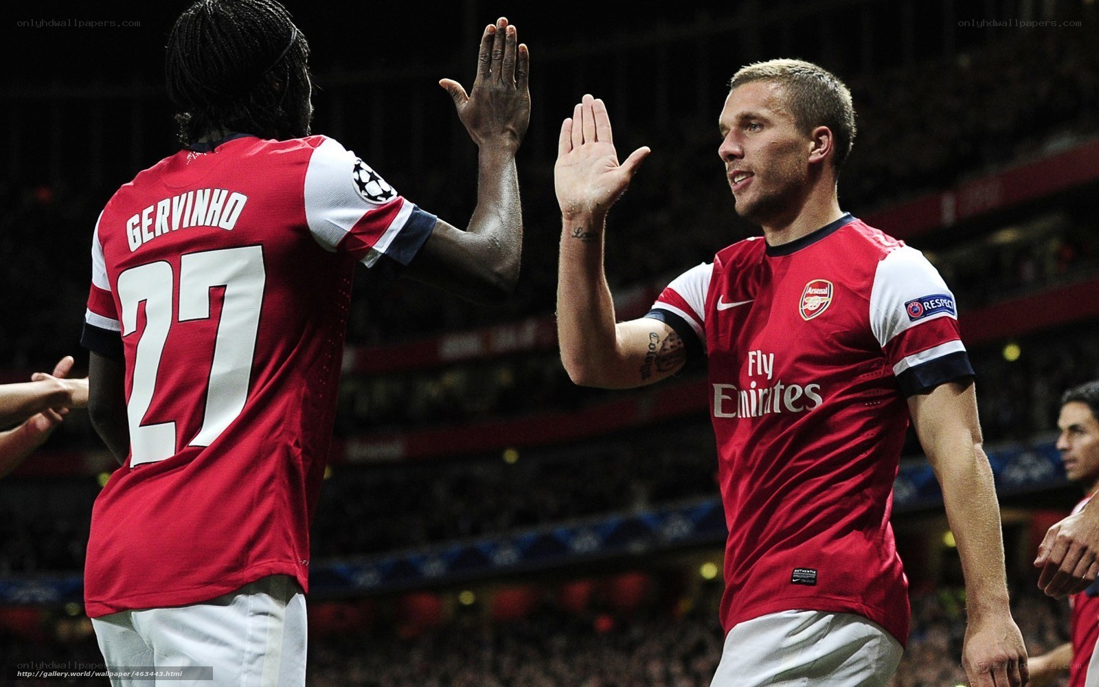 Arsenal players celebrating