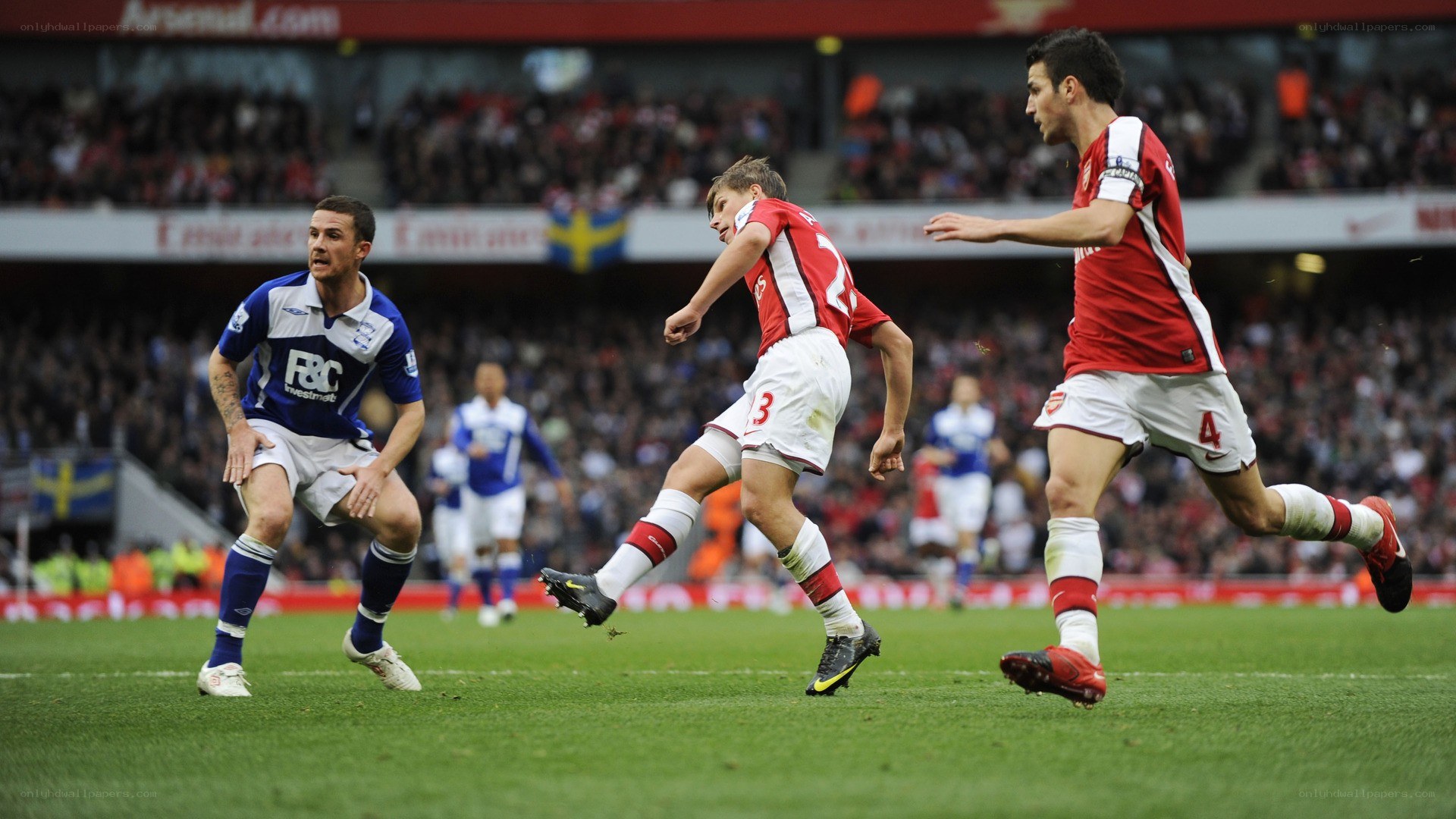 Arsenal players in action