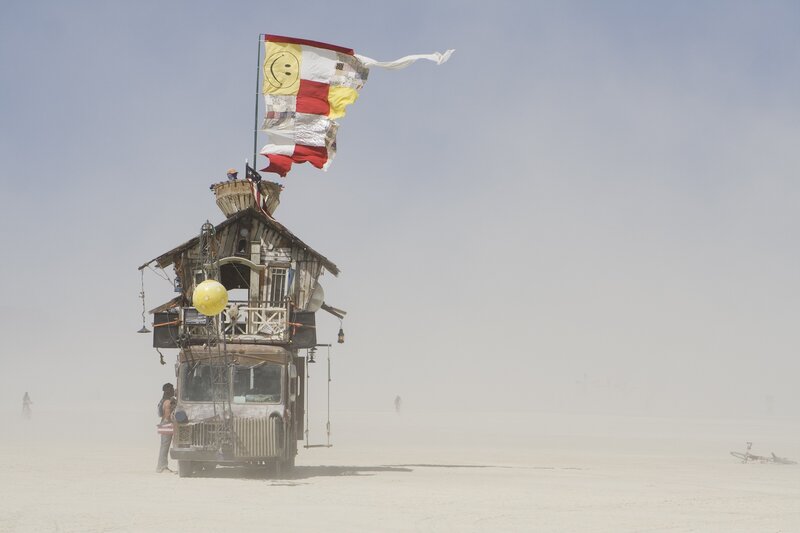 Art car in desert