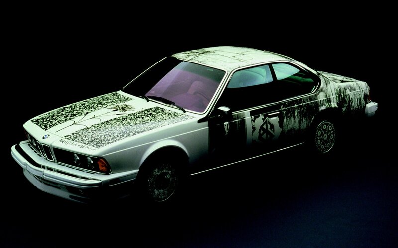 art car with black and white design