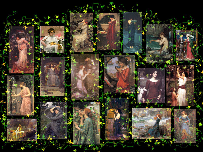 Art collection of female figures