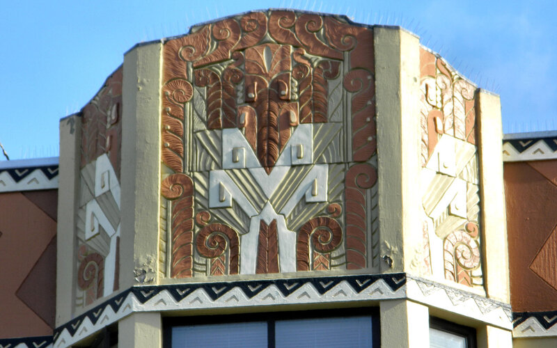 Art Deco Building Facade — Brown