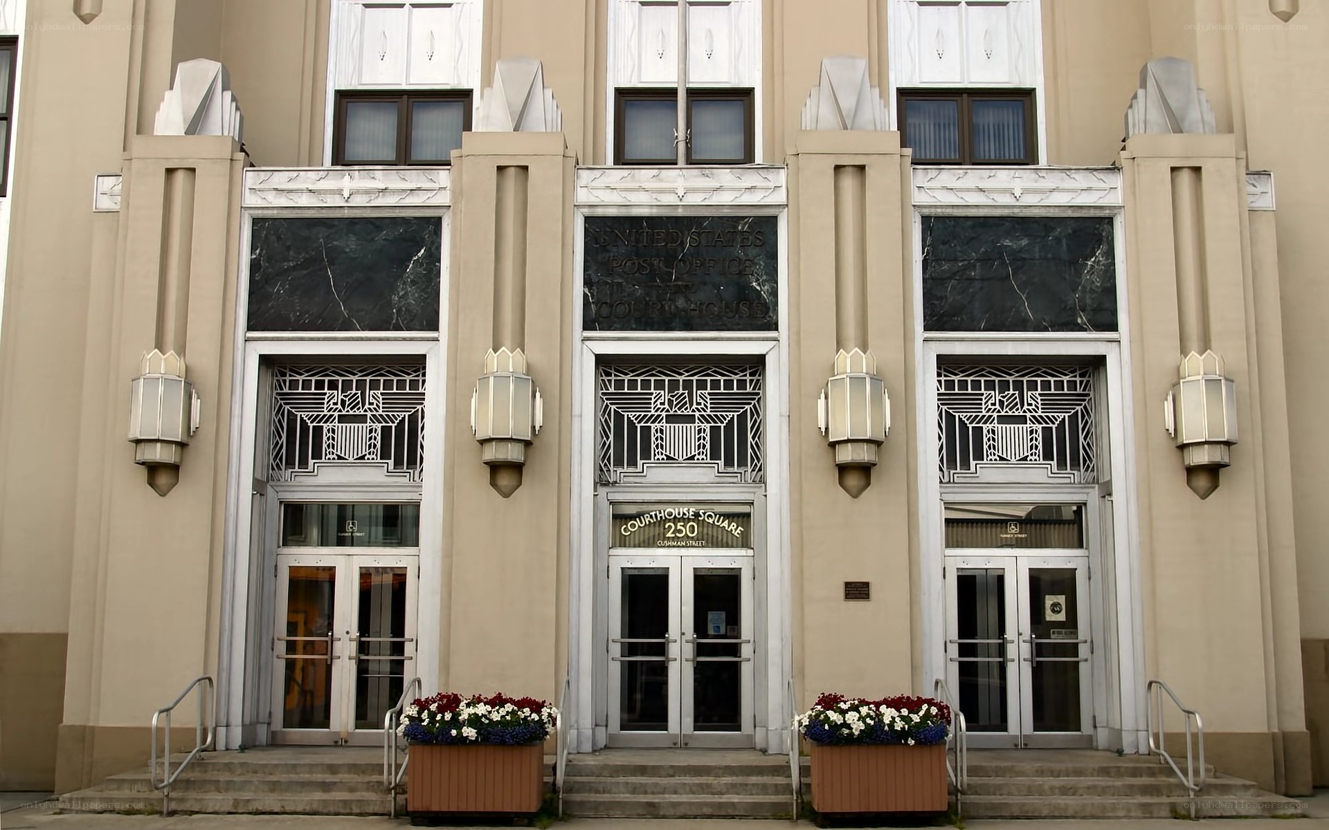 Art Deco courthouse facade