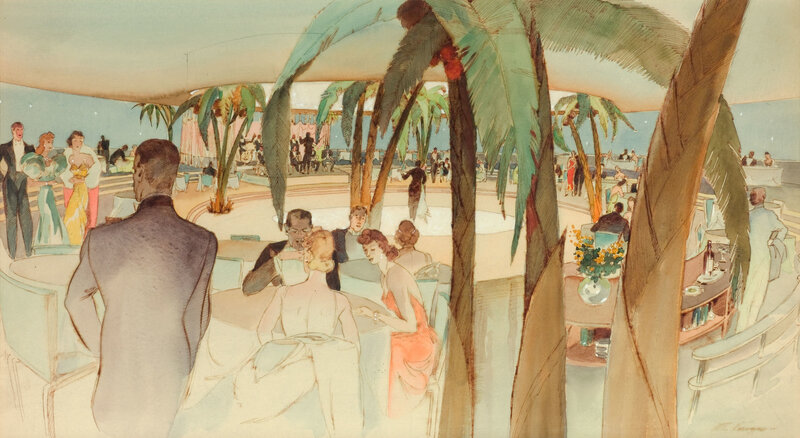 Art Deco lounge scene