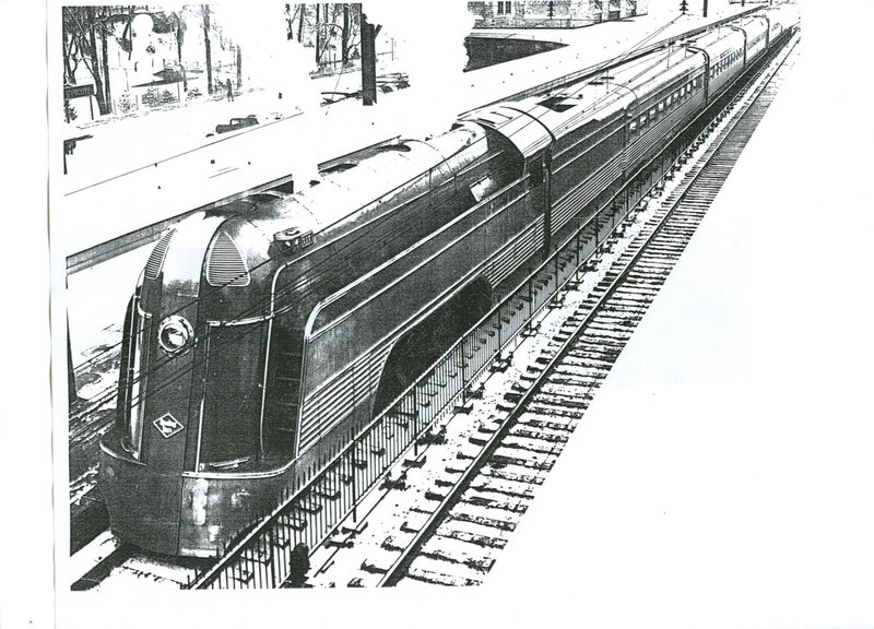 Art Deco train illustration