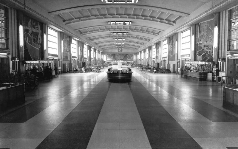 Art Deco train station hall
