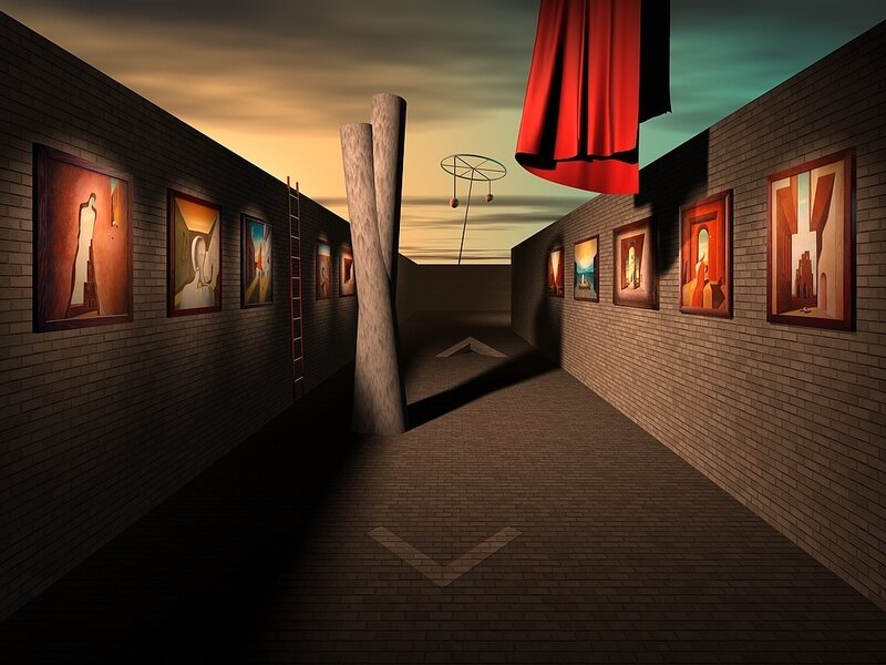 art gallery corridor