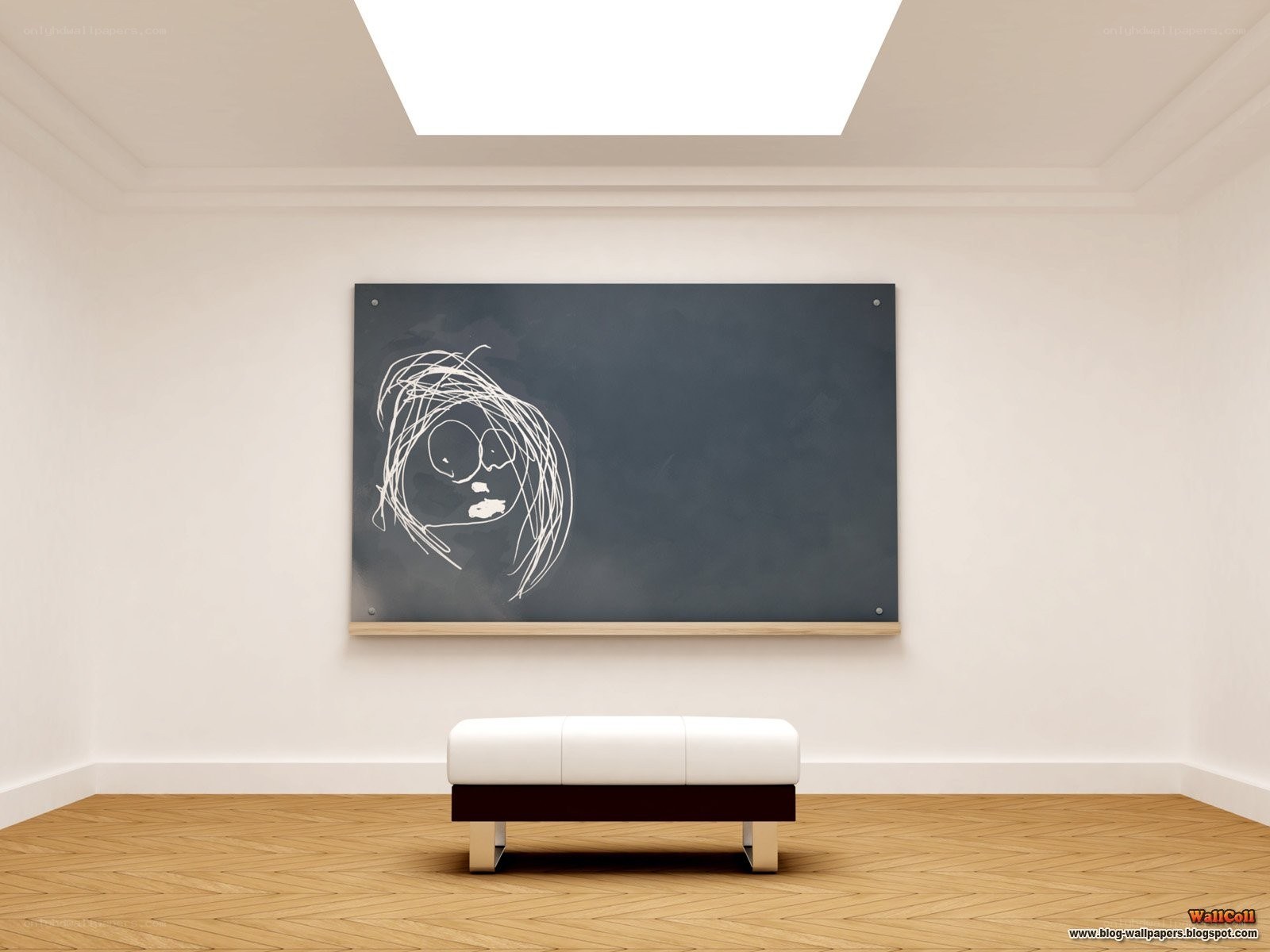 Art gallery with chalk drawing