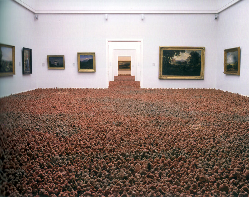 Art gallery with clay figures