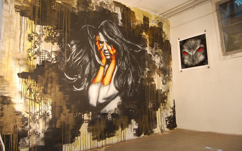 Art gallery with murals