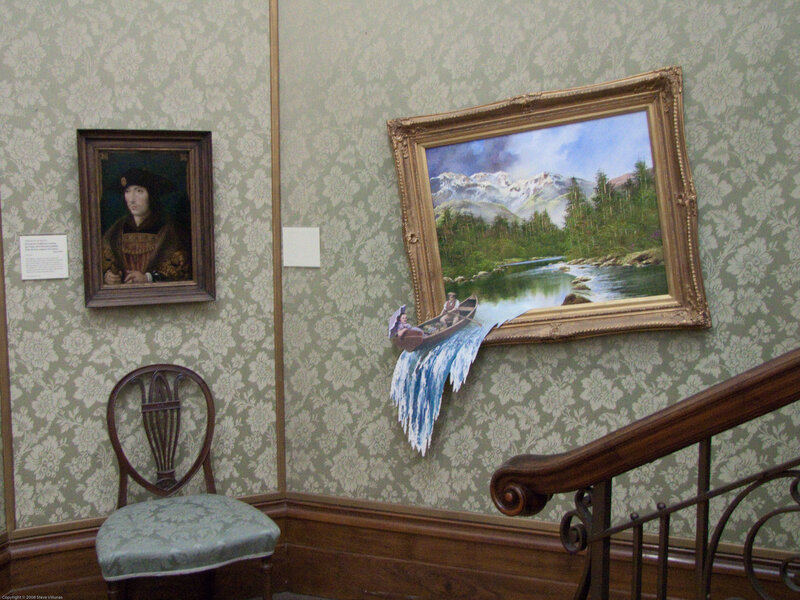 Art gallery with optical illusion