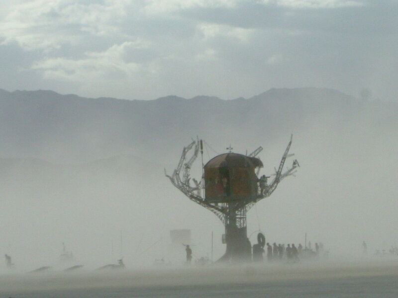 Art installation in a dust storm