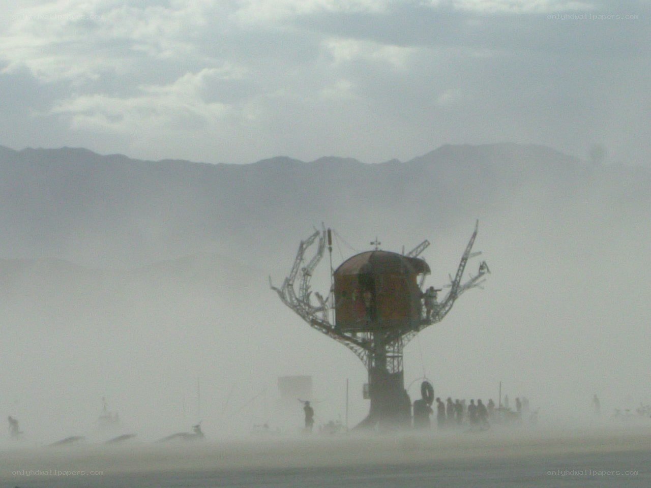 Art installation in a dust storm