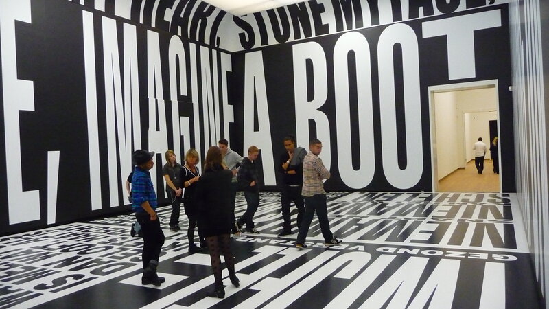 Art installation with bold text