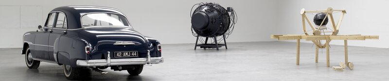 Art installation with vintage car