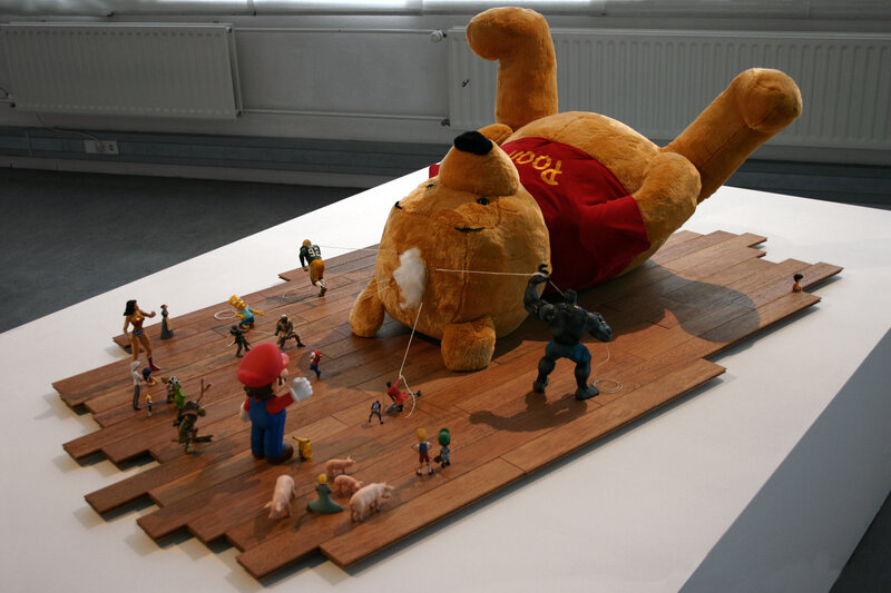 Art installation with Winnie the Pooh