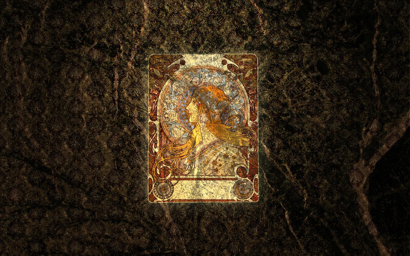 Art Nouveau card illustration