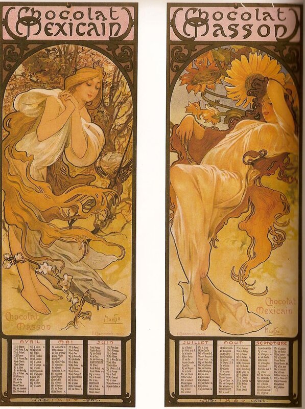Art Nouveau chocolate ads